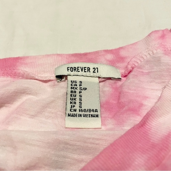 Forever 21 Women Pink Dyed Round Neck T-shirt Size Small Distressed - Picture 5 of 16